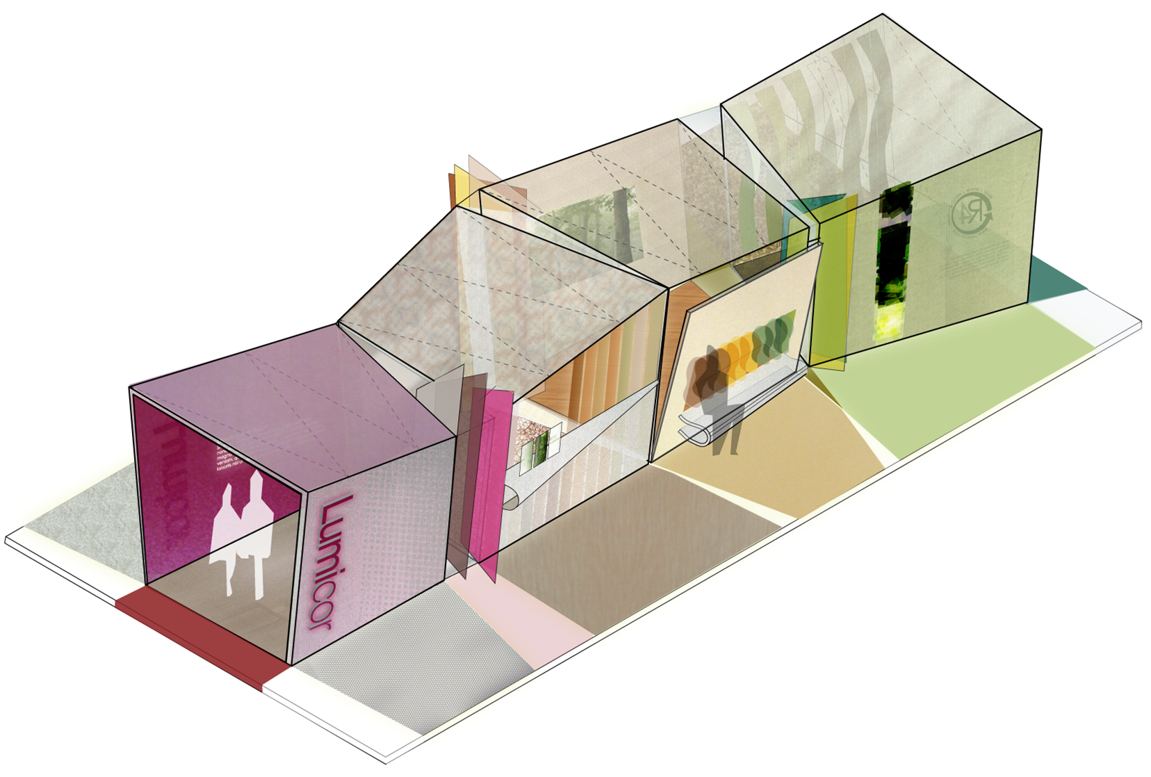 modular trade show exhibit design rendering