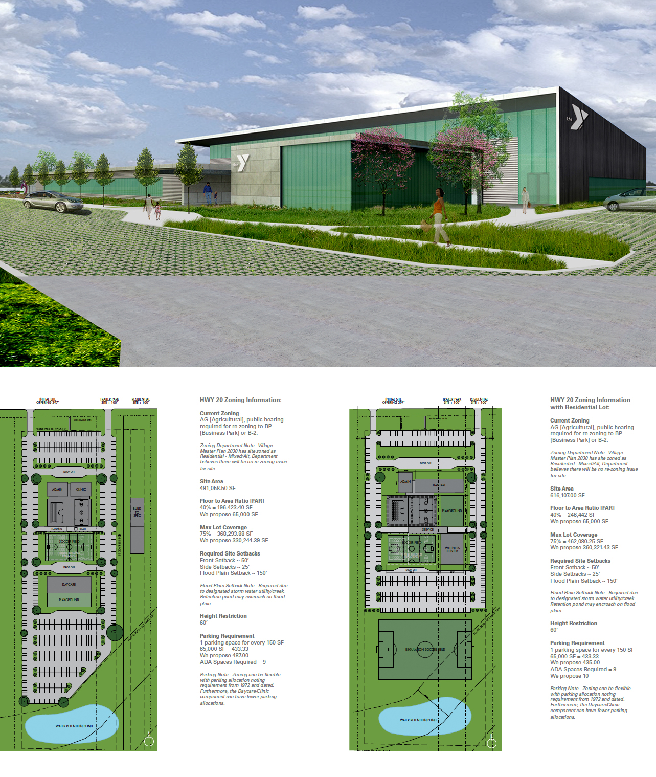 Recreational Architecture Concept Rendering Site Plans
